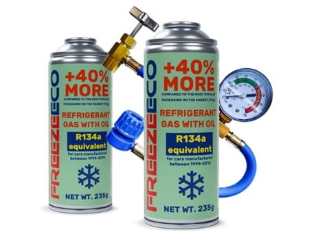 Conjunto Freezeeco 2x 2 Em 1 Refrigerante R134a A/c De Substituição Com Óleo Mangueira