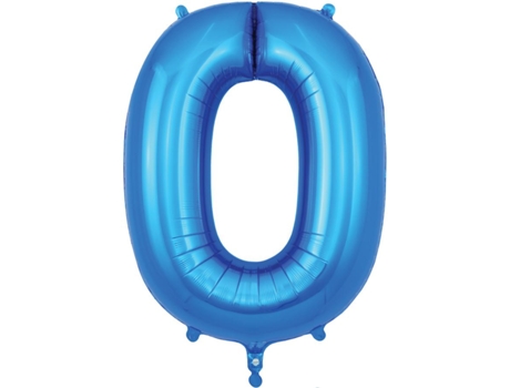 Balão Número 0 de 86cm Azul