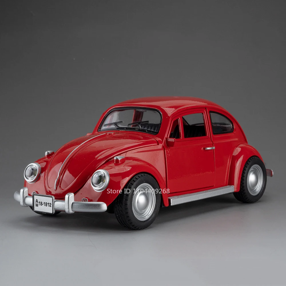 (fusca Vermelho) 1:18 - Miniatura De Carro - Metal Fundido - Portas Que Abrem