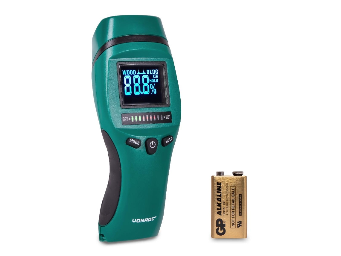 Medidor de Humidade VONROC Moisture Meter Professional With High Contrast Lcd Display