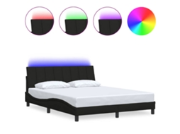 Bed Frame, Bed Frames Vidaxl Preto Tecido (160 X 200 Cm)