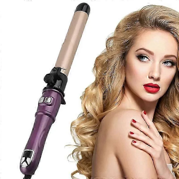 Modelador De Cachos Automático Rotativo 28 Mm, Cabelo Profissional Para Ondas Praia Fáceis E Penteados Sem Nós. Roxo.-aquaforge