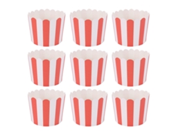 50 Peças de Moldes de Papel para Magdalenas, Cupcakes e Sobremesas, Resistente Ao Calor, Cor Vermelha, Ideal para Festas e Eventos Rojo