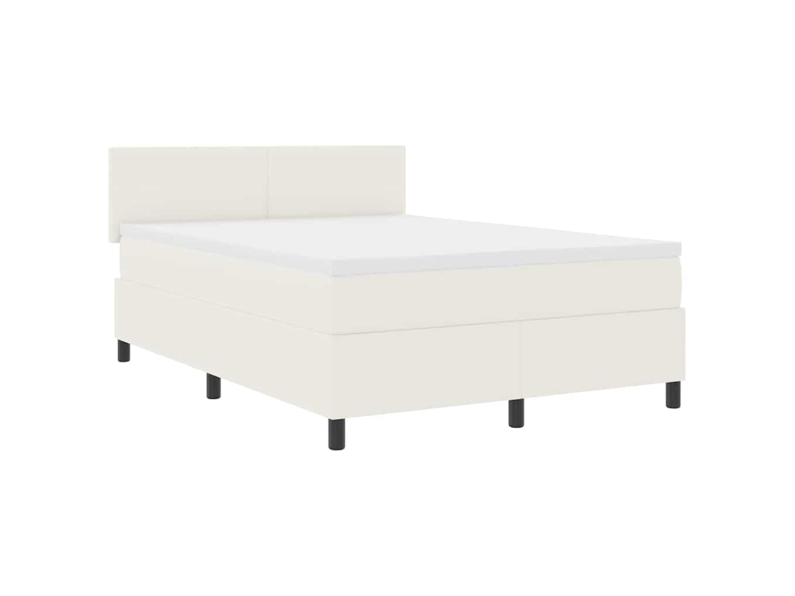 Cama Box Spring Led com Cabeceira Creme e Branco 160x200cm MAISON EXCLUSIVE