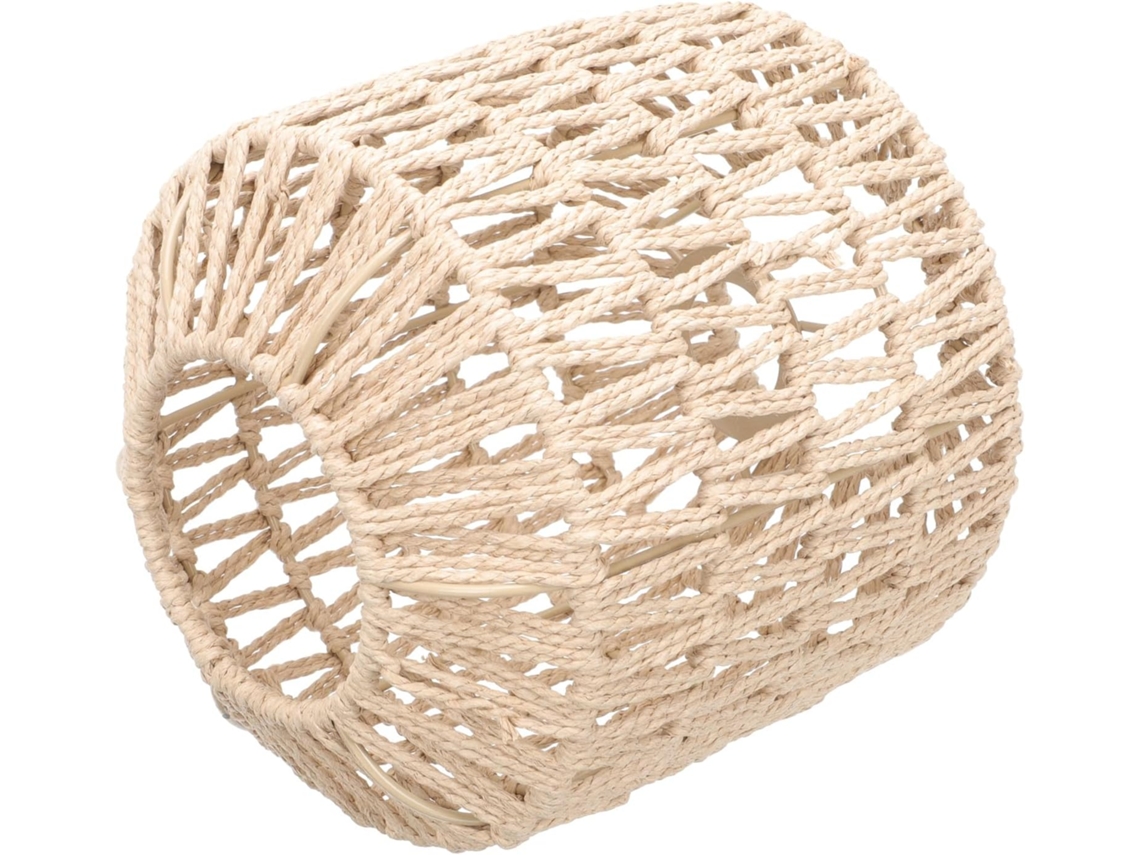 Abajur Leve Trançado Em Imitação De Rattan, Com Cobertura De Luz Não Especificada.