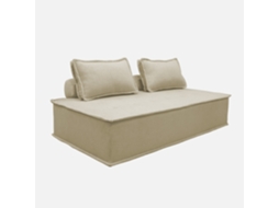 Sofá Modular Em Tecido Alcochoado, 2 Lugares, Bege