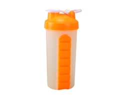 Garrafa 7 Dias com Porta Medicamentos Laranja