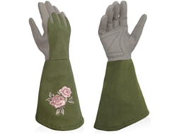 Luvas Femininas de Jardim, Proteção Total Contra Perfurações, Luvas Longas e Resistentes para Trabalho, L Olive Lyx