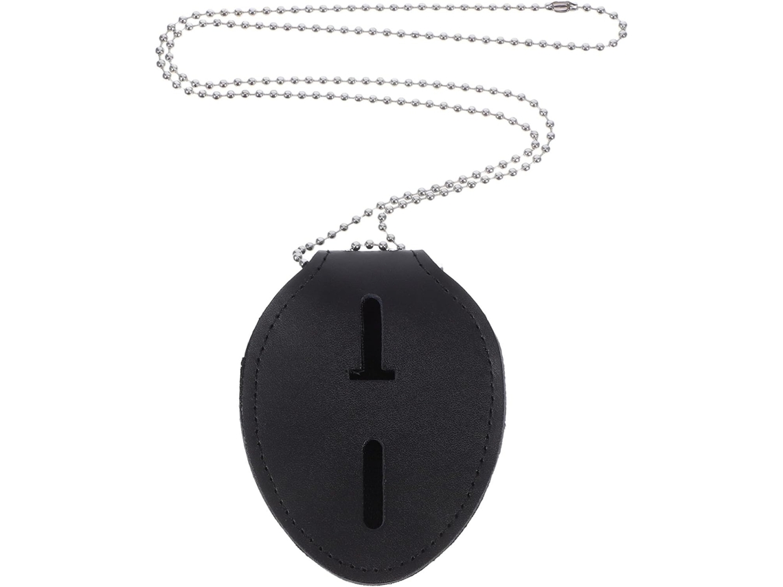 Lurelia Porta-crachá Com Cordão Em Couro Pu Preto Para Escritório E Eventos