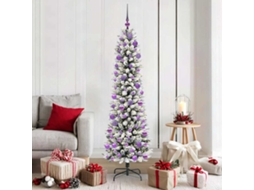 Vidaxl Árvore De Natal Artificial Branco 180 Cm Pvc, Metal E Plástico