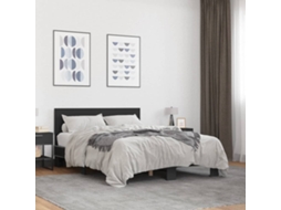 Vidaxl Estrutura De Cama 140x190 Cm Derivados De Madeira/metal Preto