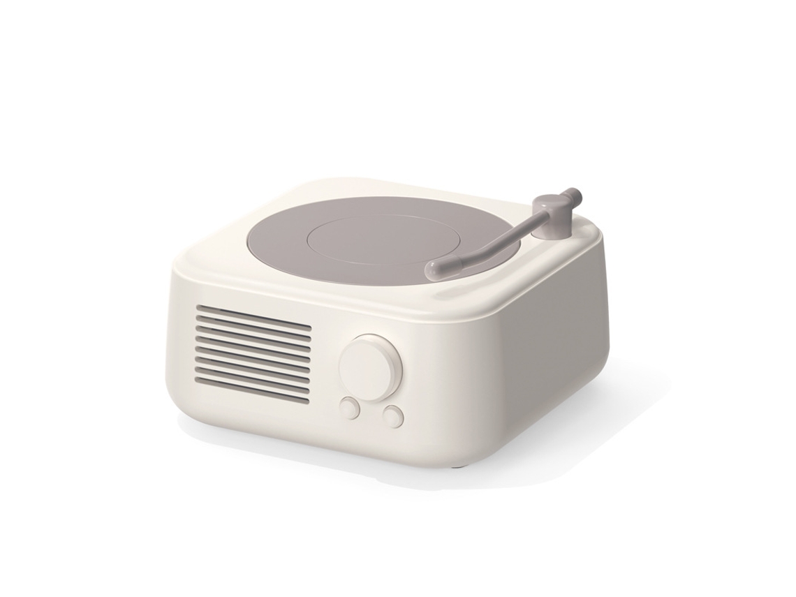 Alto Falante Bluetooth Retrô, Tocador De Música Portátil, Alto Falante Sem Fio, Estilo Fonógrafo, Branco