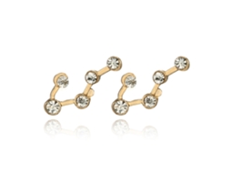 Brinco De Ouro Parede Romântica Pedras Strass
