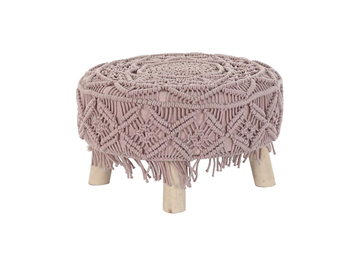 Repousa-Pés DKD HOME DECOR (Castanho - Algodão - 53 x 53 x 31 cm)
