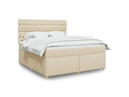 Vidaxl Cama Com Molas/colchão 180x200 Cm Tecido Cor Creme