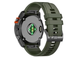 Bracelete Para Garmin (26mm) - Silicone - Liberação Rápida - Fivela De Aço Preta Verde-exército