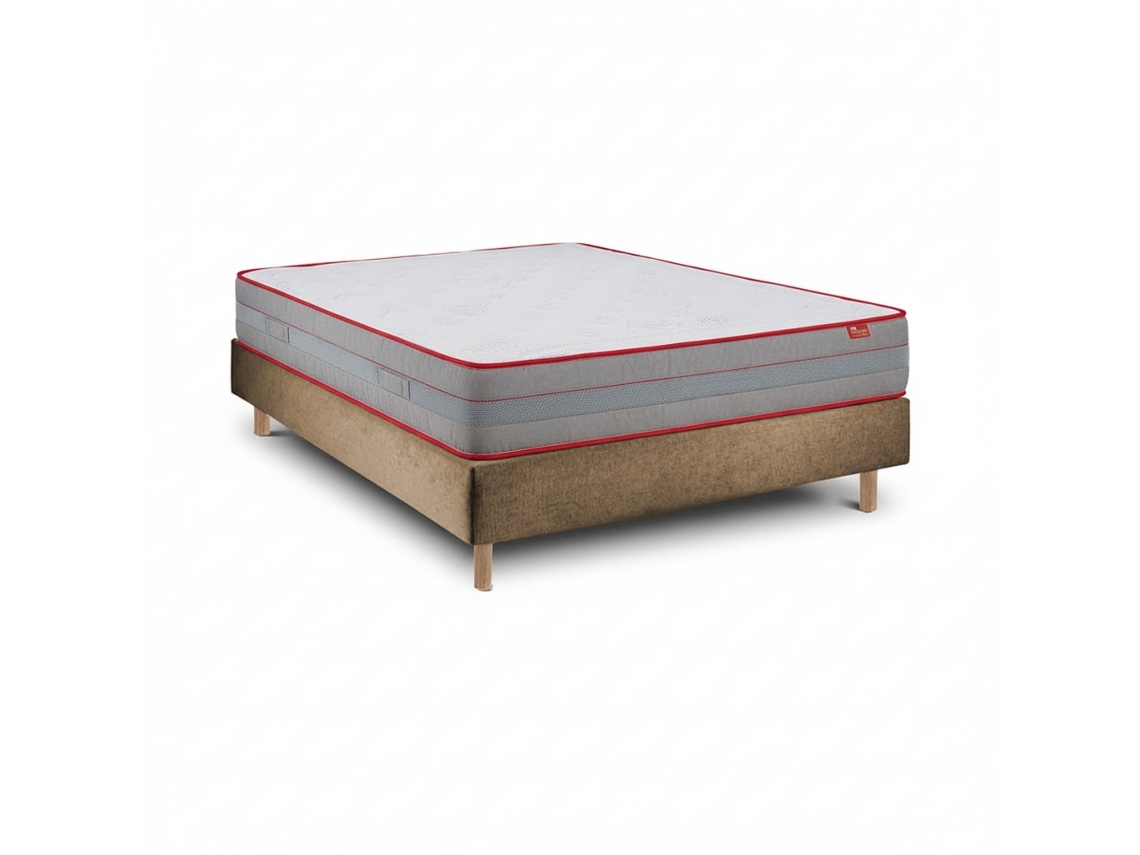 Conjunto Luxury E Sommier Taupe - Cama Com Colchão 200 X 160 Cm
