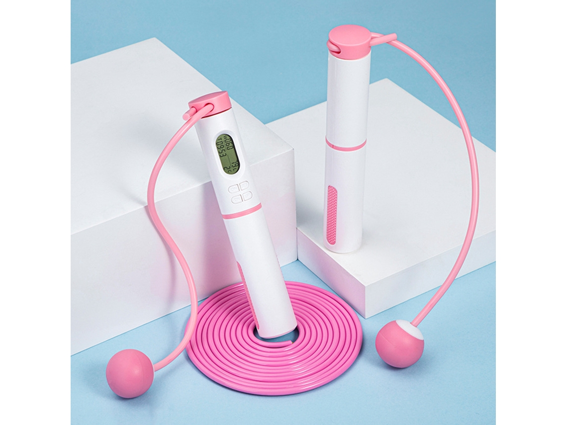 Corda De Pular Sem Fio Inteligentecom Contador, Ideal Para Exercícios De Fitness Em Interiores (rosa). Czhhmart