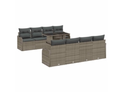 Maison Exclusive - Conjunto De Sofá De Jardim 9 Pcs Cinzeto Rattan Sintético
