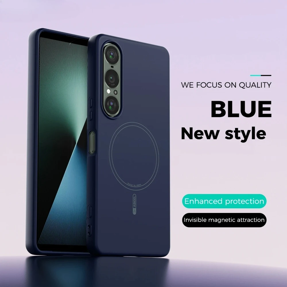 (azul Escuro, Sony Xperia 1vi) Capa De Silicone Líquido Suave Elegante, Com Função De Sucção Magnética, Suporte Magsafe, Proteção Anti-queda