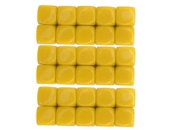 30 Peças Dados Brancos De Plástico 16mm 6 Lados Arredondados Para Jogos Festas Diy Ensino Matemática Amarelo