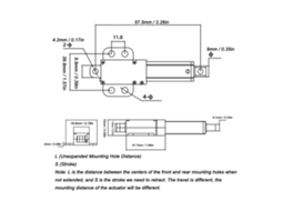 Atuador Linear Elétrico Mini Dc24v 10mm 150n 4mm/s