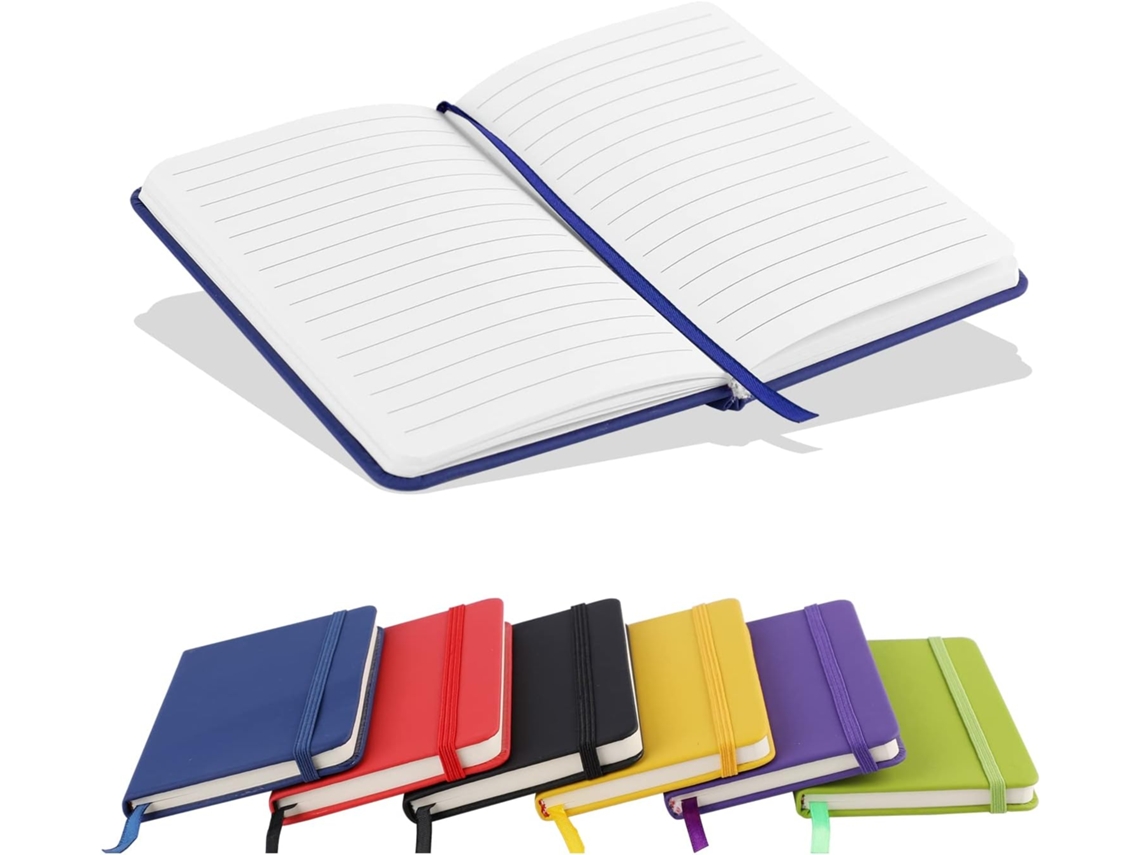 Bloco de Notas de Bolso, Pequeno, Capa Dura, Tamanho A6, 160 Páginas , Azul BRILVIBERA (80 Folhas)