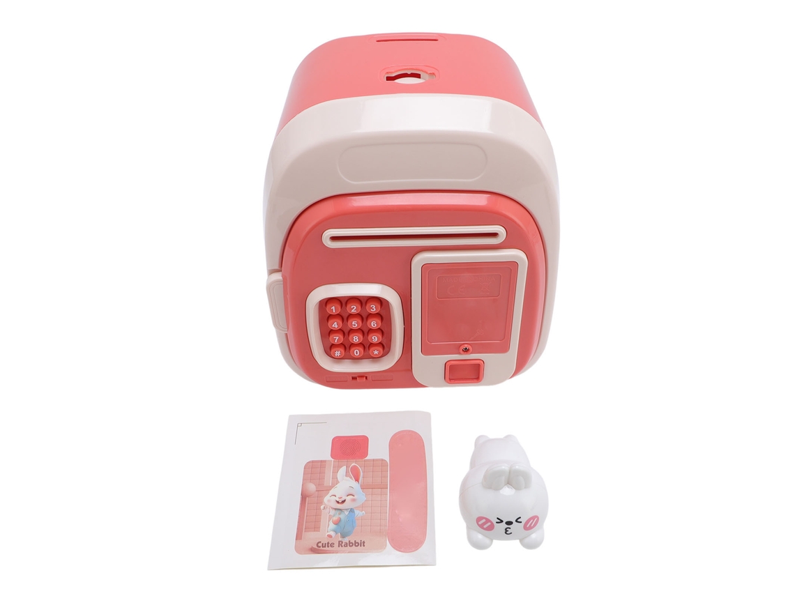 Mali cofrinho para Crianças com Impressão Digital Auto Scroll Grande Capacidade Rosa