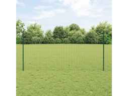 Vidaxl Cerca Euro Com Poste 10 X 1,2 M Aço Revestido De Pvc Verde