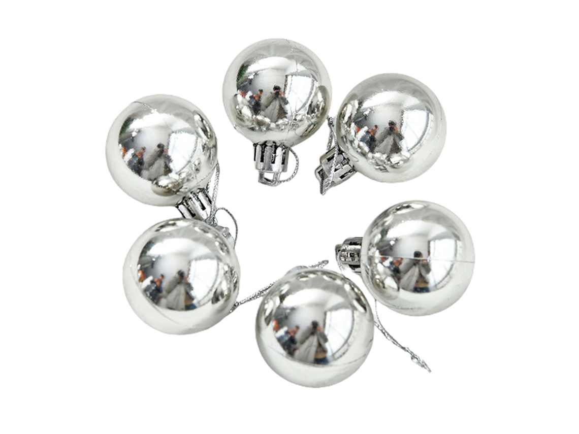 Laxiscreed Pack Com 6 Bolas De Natal Prateadas Para Decorações Festivas E Eventos