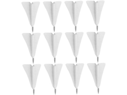 Delicadas Tachinhas Em Formato Aviãozinho Papel Branco, 12 Unidades, Feitas De Abs E Aço, Versáteis Para Murais E