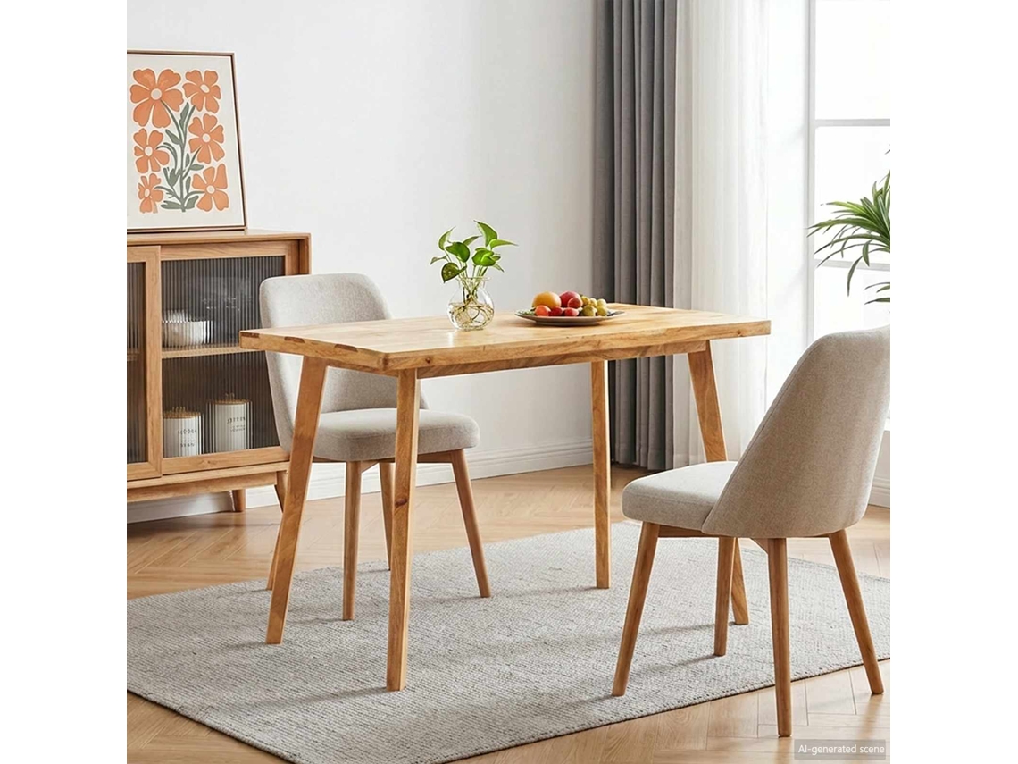 Vidaxl Mesa De Jantar Natural 100 X 55 X 75 Cm Madeira De Manga Maciça