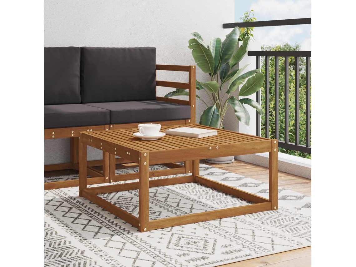 Vidaxl Mesa De Exterior Natural 79 X 79 X 37 Cm
