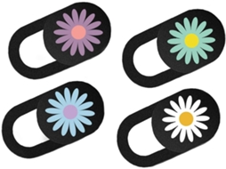 Conjunto De 4 Peças De Protetores De Câmera Com Estampa De Margaridas Para Laptop E Tablet, Garantindo Privacidade. Jogo De 4 Peças Gokoco