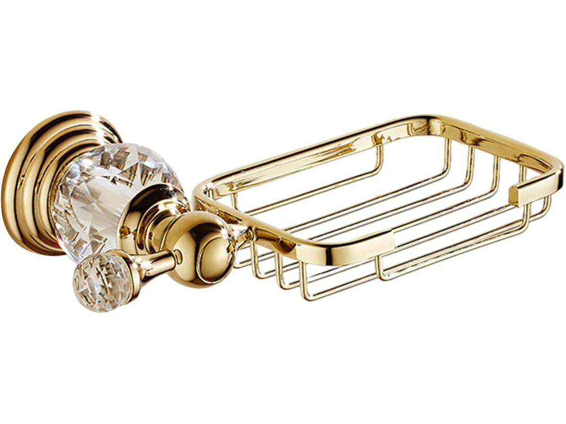 Porta Papel Higiênico De Cristal, Para Parede, Requintado Design Moderno Em Dourado, Ideal Para Banheiro E Cozinha
