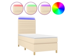 Box Spring Bed, Box Spring Beds Vidaxl Creme Tecido (100 X 200 Cm)