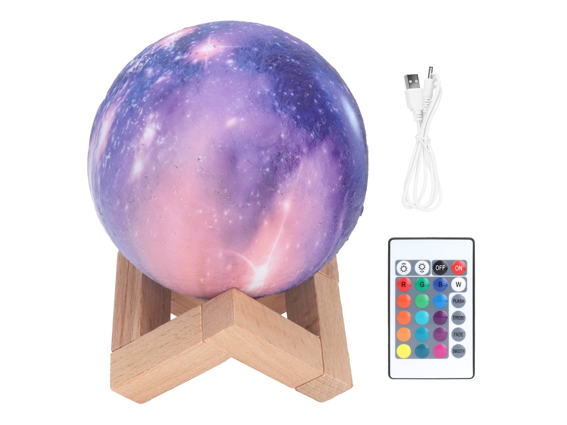 2026 lâmpada Luna Mini Led com Carregamento Usb 16 Cores Luz Noturna com Base de Madeira Presente de Aniversário
