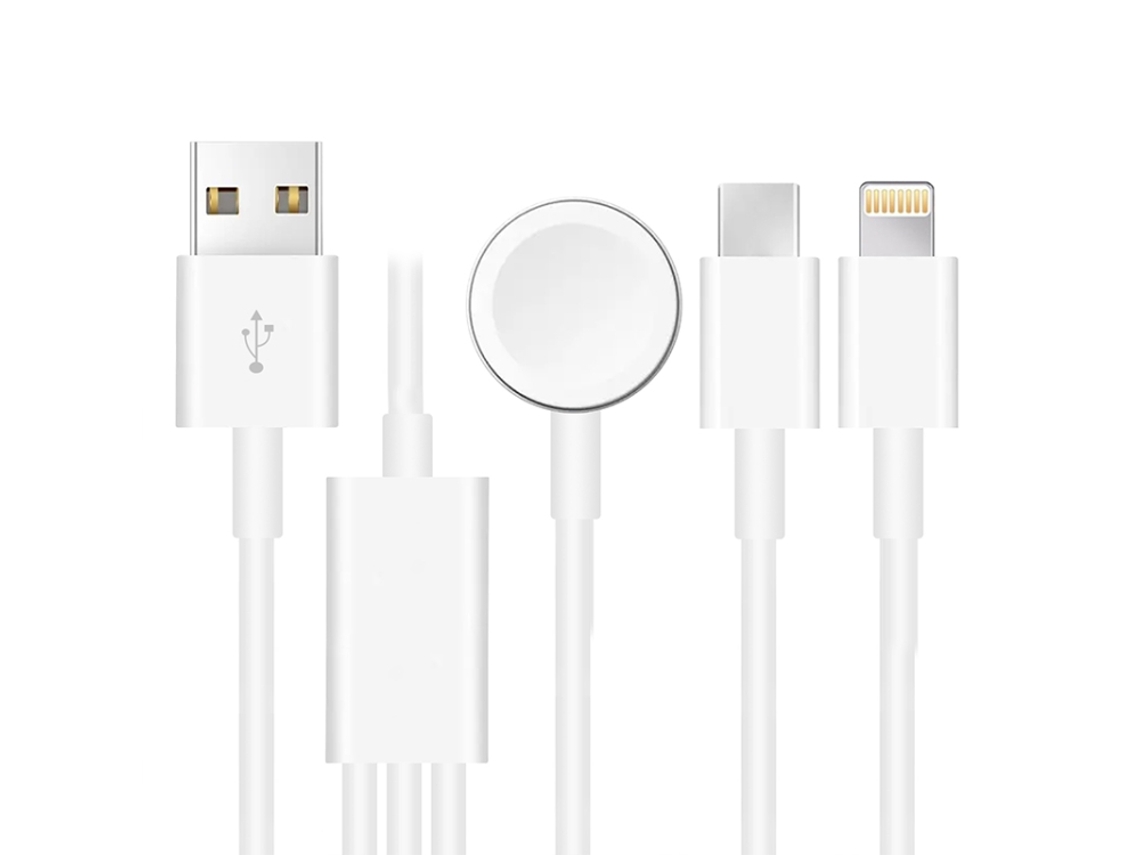 Cabo de Carregamento 3 em 1 Magnético Usb c Halinuia para Apple Watch 1,2 M, Carregamento Rápido
