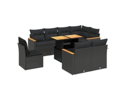 Garden Sofa Set, Garden Sofa Sets Vidaxl Preto Rattan / Vime (n/a)