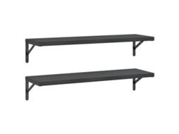 Wall Shelf, Wall Shelves Vidaxl Preto Aço Inoxidável (100 X 30 Cm)
