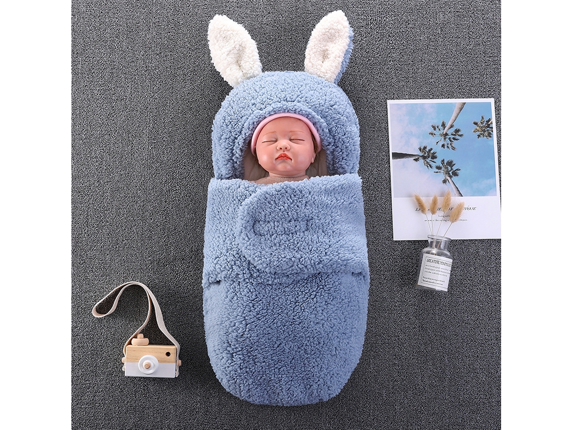 Saco Dormir Bebé Manta Cueiro Macia Espessa 6-9 Months 73cm Azul Panoona