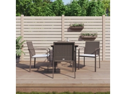 Jogo 5 Peças Jantar P/ Jardim C/ Almofadões Vime Pe E Aço Dkd Home Decor