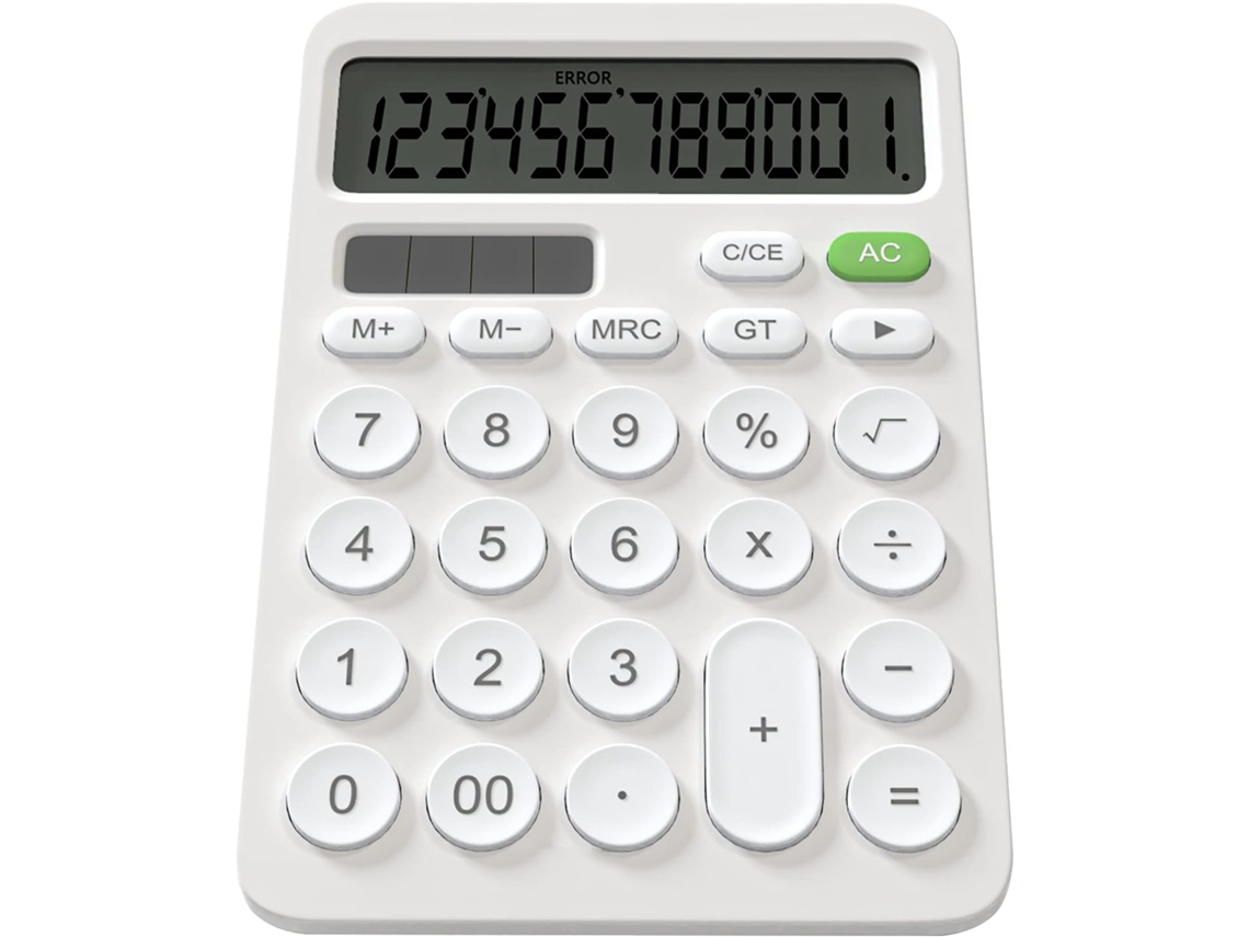 Calculadora de Mesa de 12 Dígitos com Visor Lcd, Botão Sensível, Zqkla BRILVIBERA