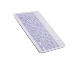 Teclado Sem Fio Bt De 10 Polegadas Três Sistemas Universal Colorido Recarregável Pequeno Portátil Ampla Compatibilidade
