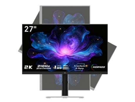 Monitor Gaming Ktc H27t6 27 Polegadas Qhd 210hz 1ms Hdr400 Freesync G Sync Compatível Ips Altifalantes Incorporados Base Ajustável