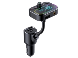 Carregador de Carro Bluetooth Fm Transmissor Mãos Livres YIZHOOD Preto