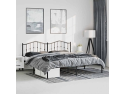 Vidaxl Estrutura De Cama Com Cabeceira 193x203 Cm Metal Preto