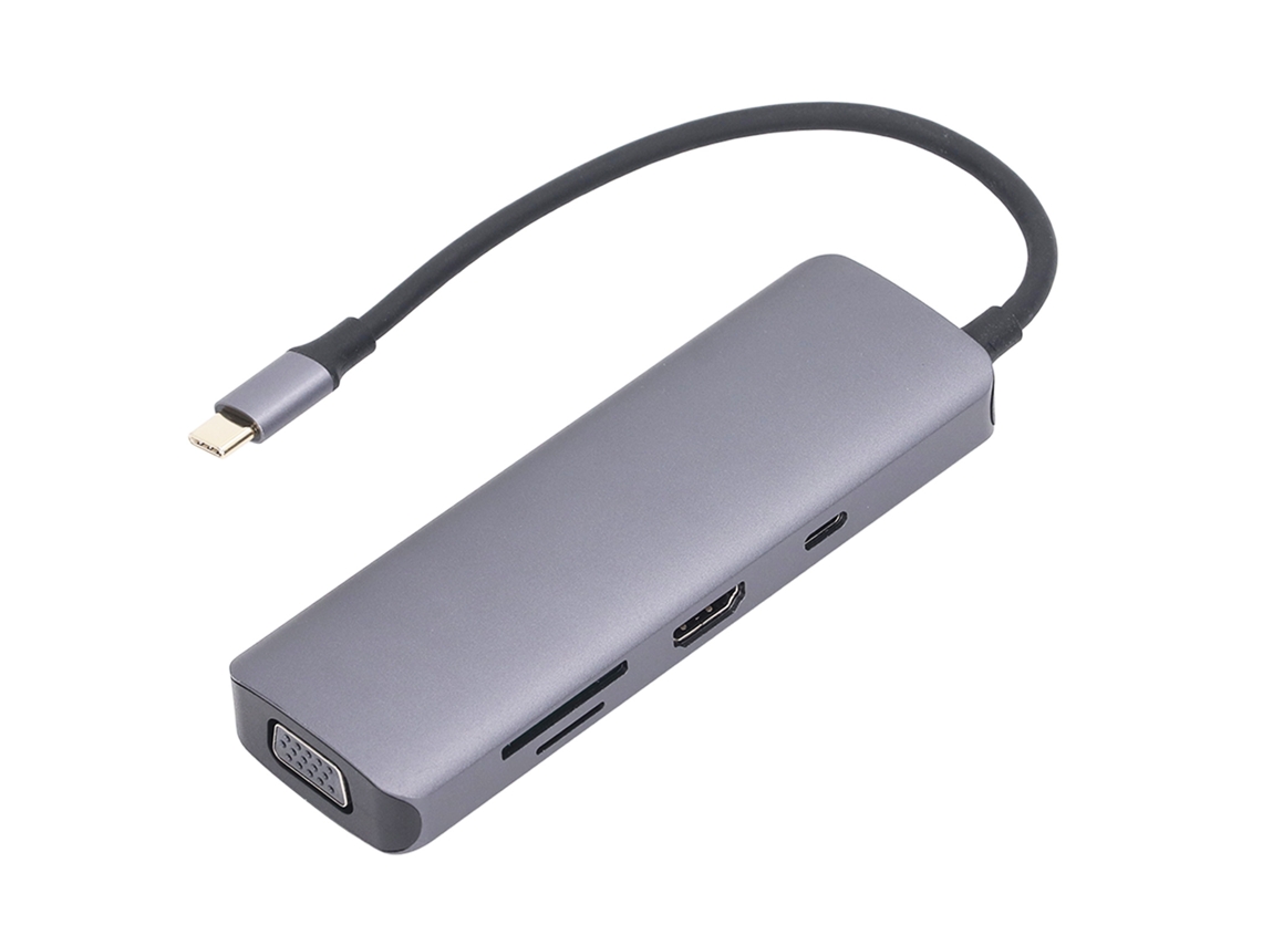 Ats docking Statsion 9 em 1 Hub Usb C de Alumínio com Adaptador de Monitor Duplo Tipo C