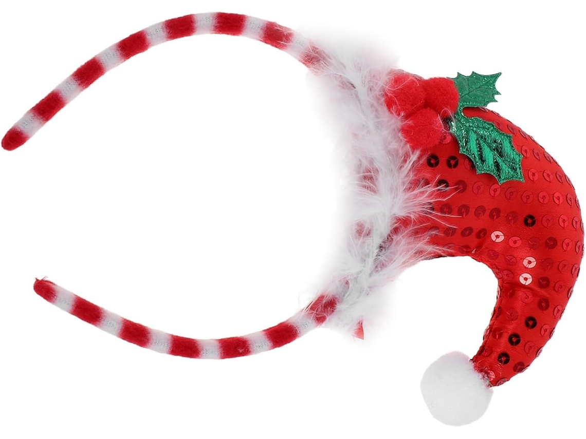 Natal Elf Tiara, Chapéu Com Lantejoulas, Acessório de Cabelo Festivo, Tiara