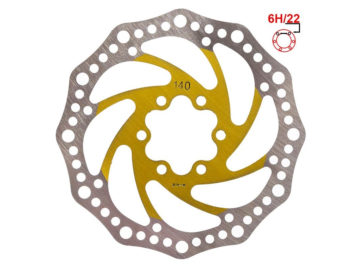 Disco De Freio R6.1 140mm 6h Amarelo